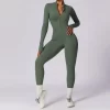 Women's One Piece Workout Bodysuit Long Sleeve Athletic Jumpsuit yoga one piece jumpsuit athletic one piece jumpsuit one piece pants bodysuit