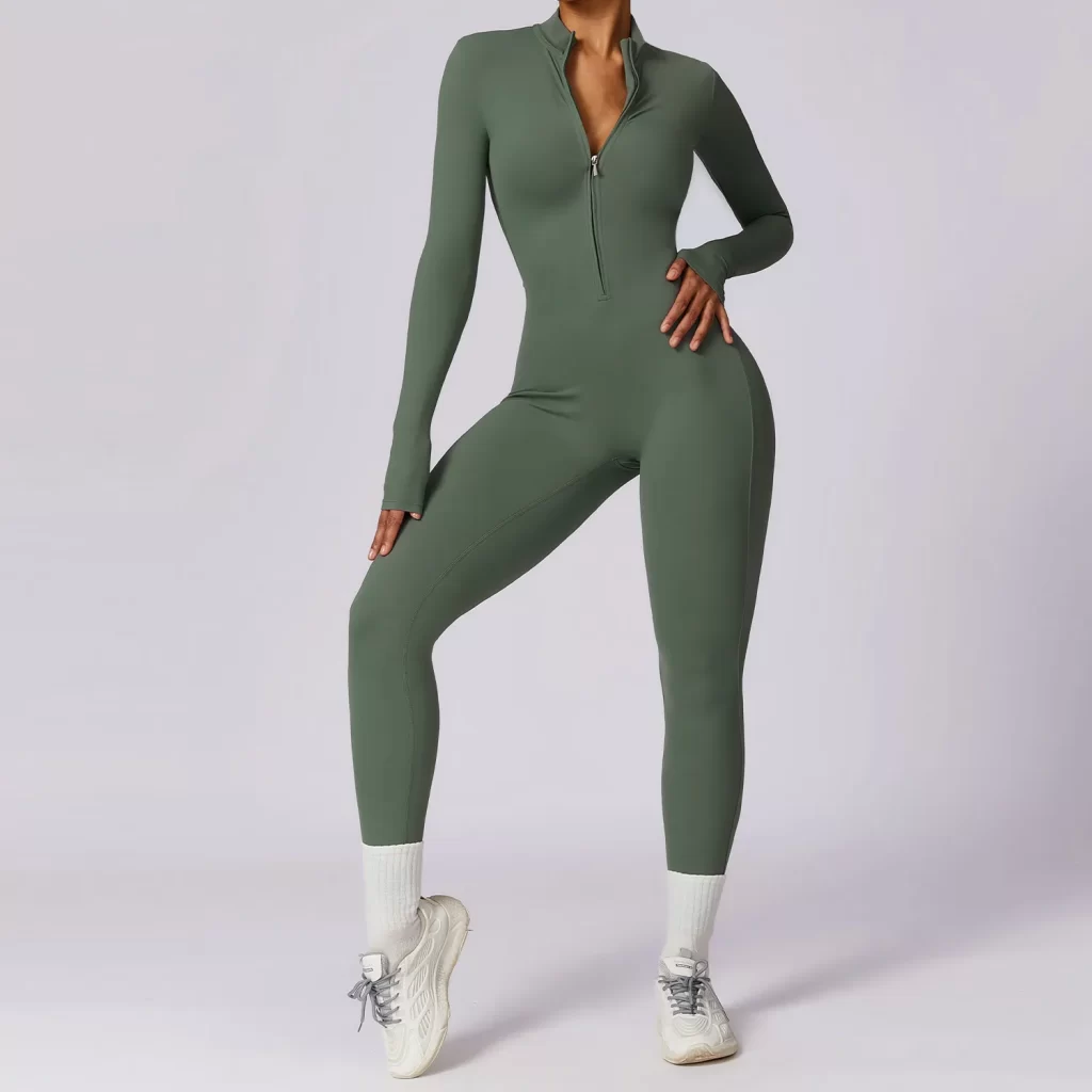 Women's One Piece Workout Bodysuit Long Sleeve Athletic Jumpsuit yoga one piece jumpsuit athletic one piece jumpsuit one piece pants bodysuit