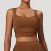 Custom Sports Bra Wholesale Fitness Square Neck Tank Top personalized sports bra gym clothes manufacturers