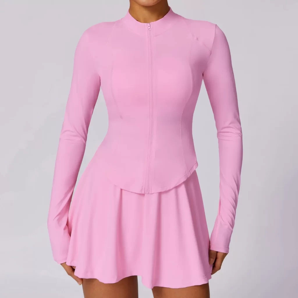 Women's Slim Fit Full Zip Workout Jackets Bulk Jackets Wholesale fitness clothing manufacturer exercise jacket women's lightweight athletic jacket