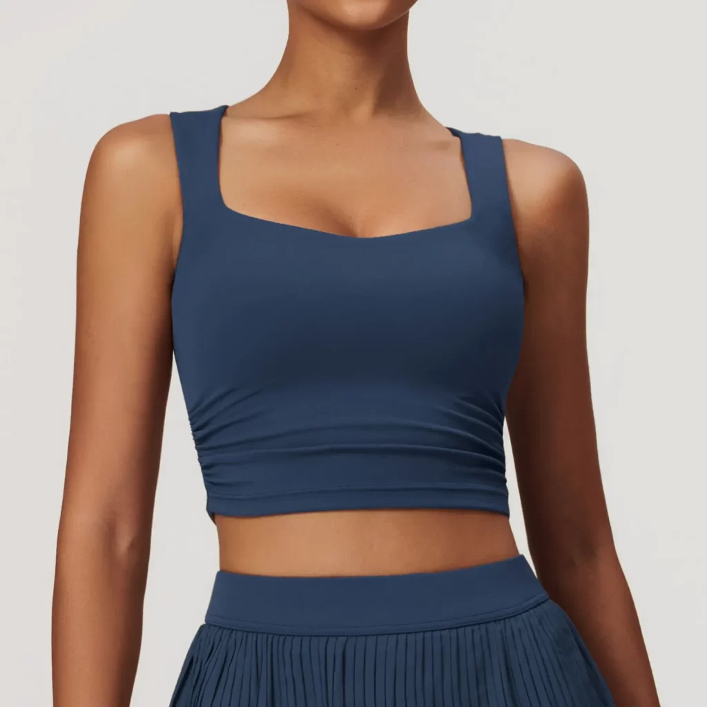 Custom Sports Bra Wholesale Fitness Square Neck Tank Top personalized sports bra gym clothes manufacturers