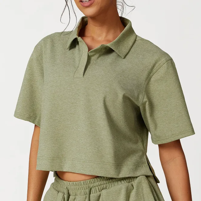 Women Casual Workout T Shirts Polo Short Sleeve Shirts
