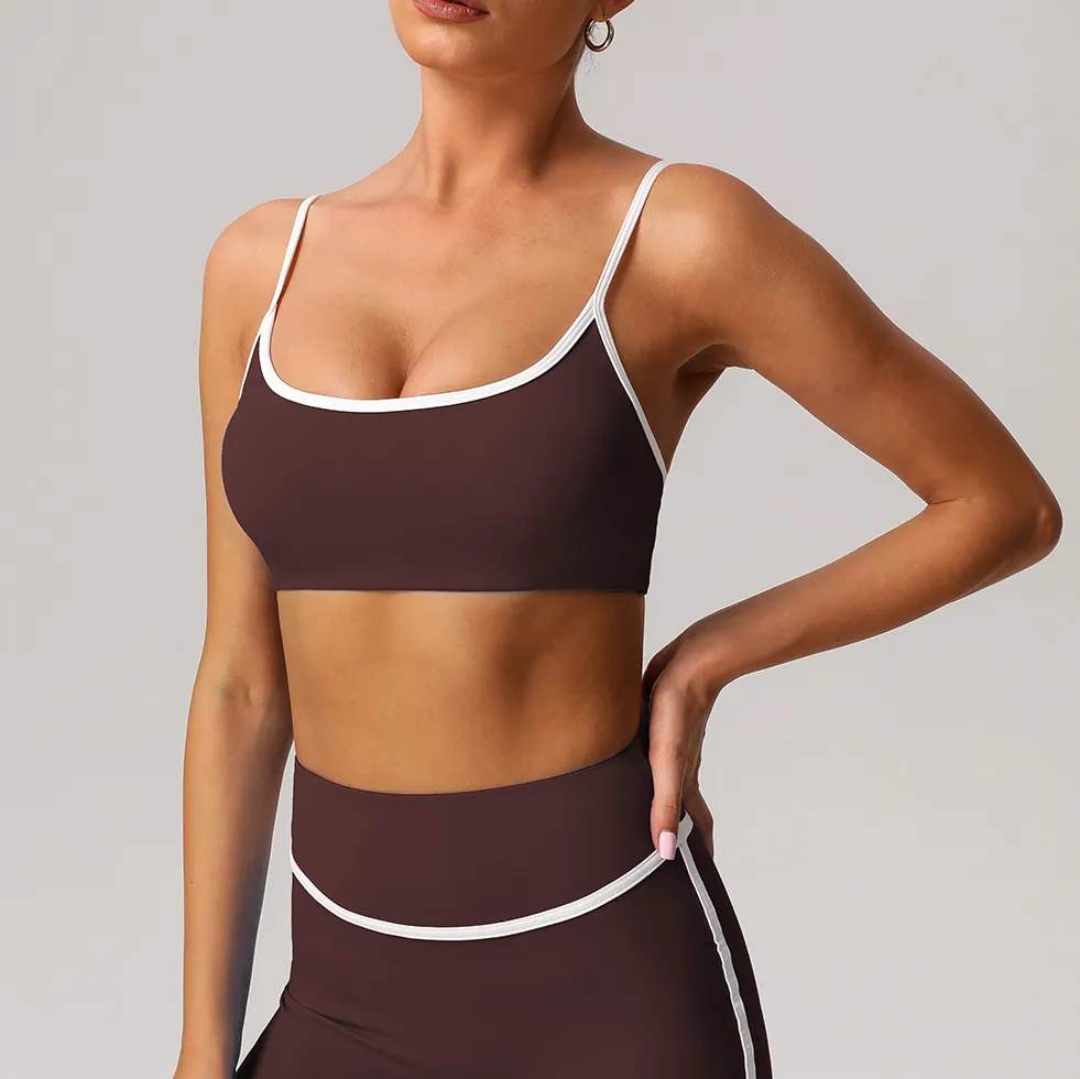 Scoop Neck Padded Bra Yoga Workout Sports Bra Wholesale