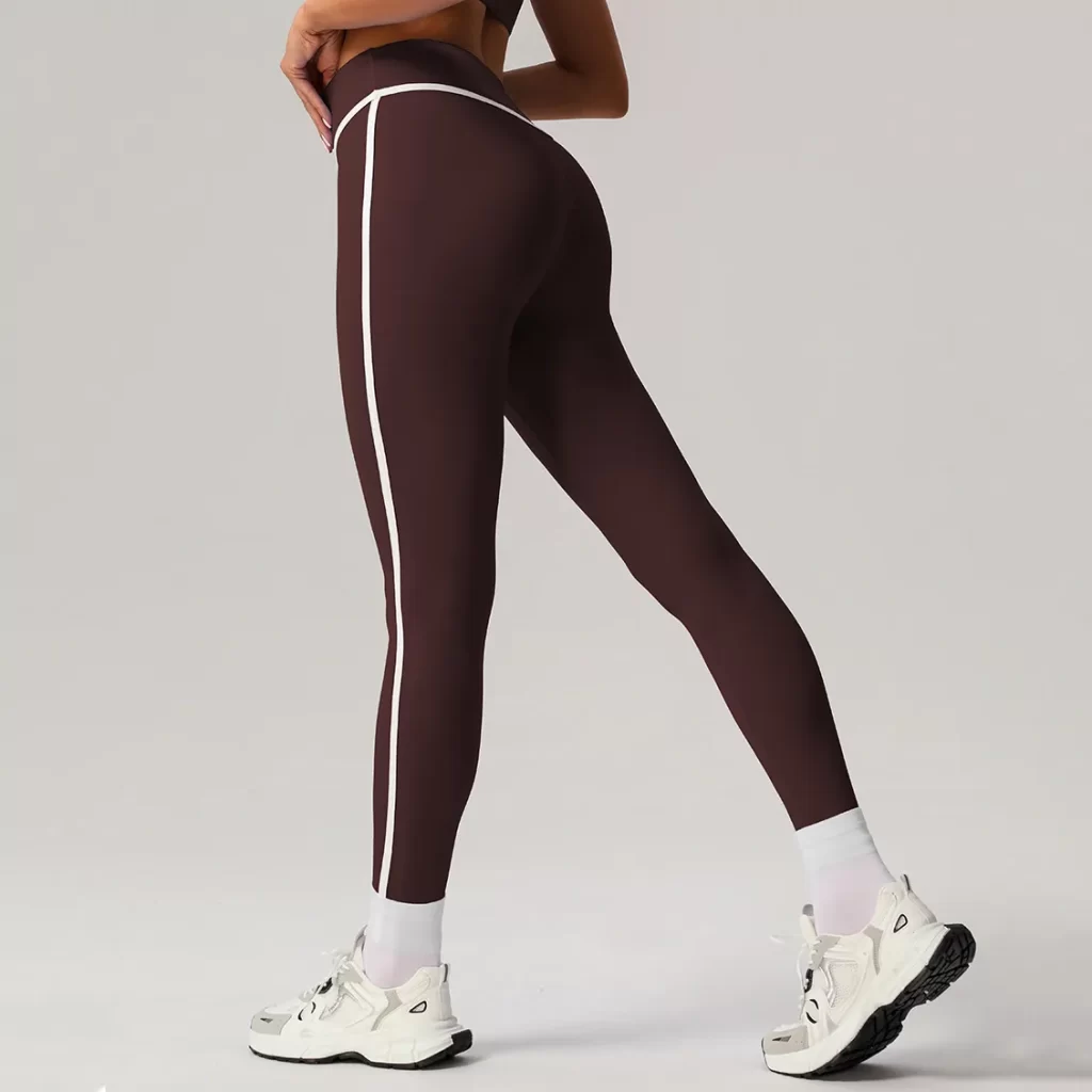 Contrast Colors High Waisted Leggings Tummy Control Yoga Pants