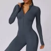Women's One Piece Workout Bodysuit Long Sleeve Athletic Jumpsuit yoga one piece jumpsuit athletic one piece jumpsuit one piece pants bodysuit