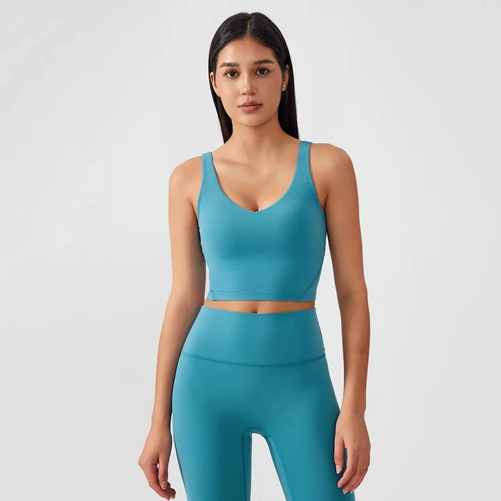 Womens Longline Sports Bra Medium Support Yoga Bras