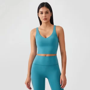 Womens Longline Sports Bra Medium Support Yoga Bras