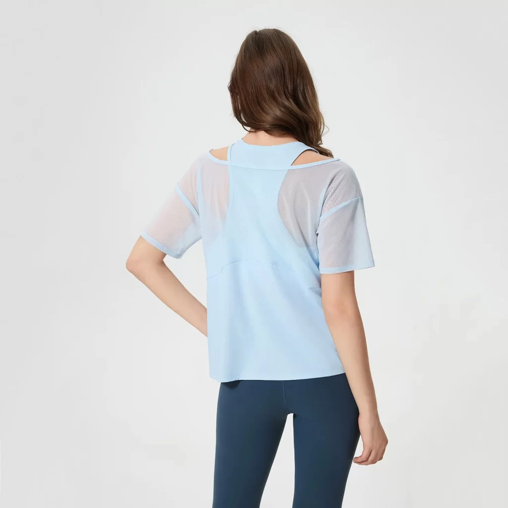 Custom Crew Neck T Shirts Women's Short Sleeve Workout Shirts athleisure wholesale vendors private label clothes
