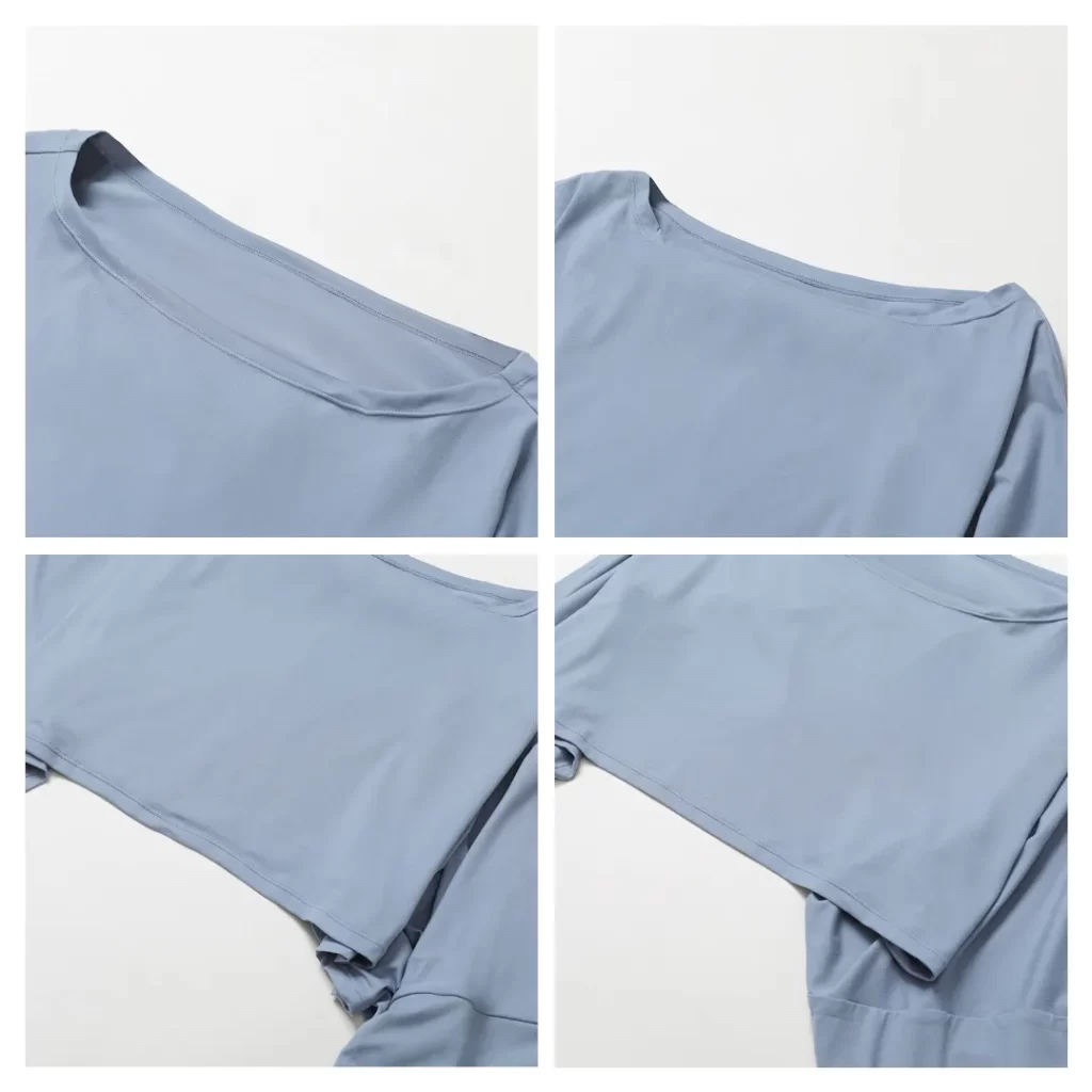 Women's Off Shoulder Long Sleeve Wholesale Casual Loose Crop Tops athletic apparel manufacturers bulk long sleeve tee shirts custom workout shirt