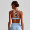 Custom Padded Sports Bra High Neck Strappy Back Workout Top