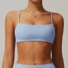 Personalized Sports Bra Square Neck Spaghetti Strap Padded Top
