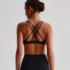 Custom Padded Sports Bra High Neck Strappy Back Workout Top wholesale sports bra custom made workout clothes gym clothes bulk