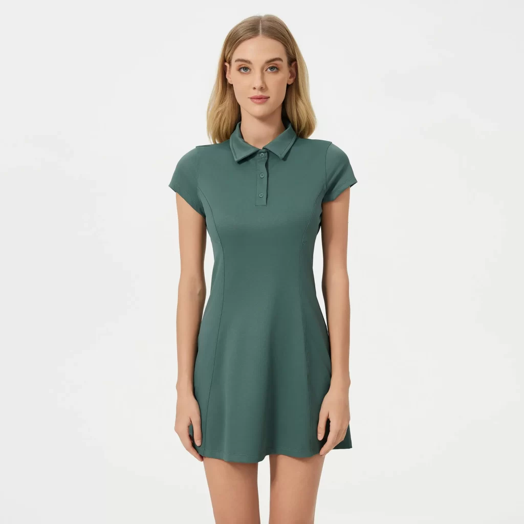 Custom Women's Golf Dress Short Sleeve Polo Collar Tennis Dress