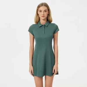 Custom Women's Golf Dress Short Sleeve Polo Collar Tennis Dress