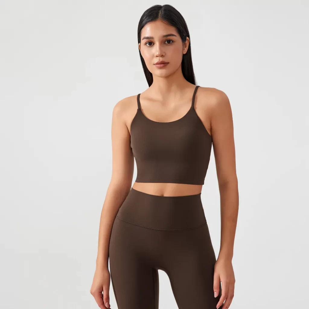 Longline Yoga Tank Top Fitness Bra Workout Camisole Crop Tops personalized sports bra women's apparel manufacturer