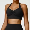 Custom Workout Crop Tank Top Mideum Impact Sports Padded Bra wholesale activewear clothing yoga clothing manufacturers