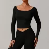 Personalised Gym Shirts Workout Long Sleeve Crop Top custom workout clothes wholesale athletic clothing
