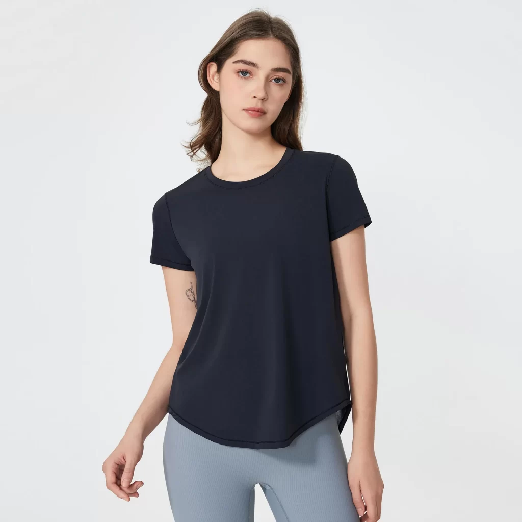 T Shirt Manufacturer China Custom Yoga Workout Short Sleeve Shirts wholesale fitness wear for women