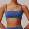 Personalized Sports Bra Square Neck Spaghetti Strap Padded Top