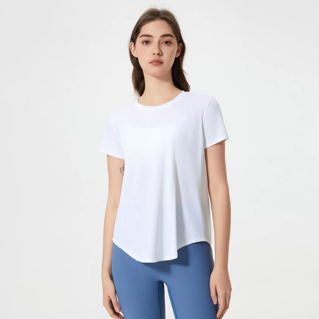 T Shirt Manufacturer China Custom Yoga Workout Short Sleeve Shirts wholesale fitness wear for women