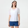 Custom Crew Neck T Shirts Women's Short Sleeve Workout Shirts athleisure wholesale vendors private label clothes