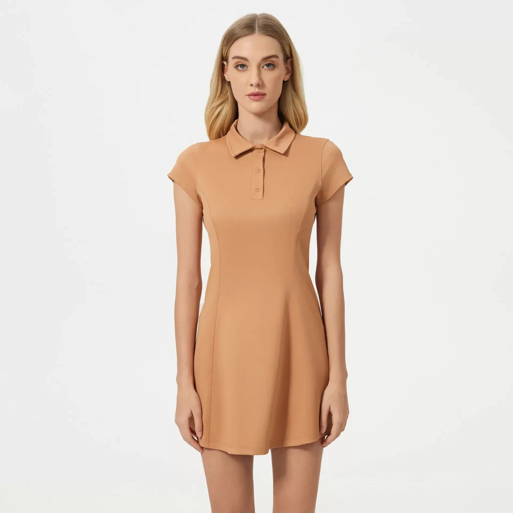 Custom Women's Golf Dress Short Sleeve Polo Collar Tennis Dress exercise jumpsuit yoga clothing manufacturers womens tennis skirts