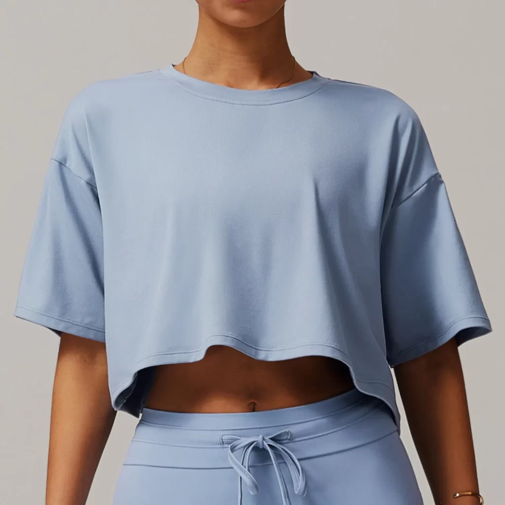 Women's Workout Crop Tops Casual Athletic Running T-Shirts