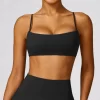Personalized Sports Bra Square Neck Spaghetti Strap Padded Top