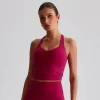 Custom Fitness Apparel Wholesale Sports Bra Yoga Wrinkles Tank Top sportswear production bulk sports bras