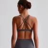 Custom Padded Sports Bra High Neck Strappy Back Workout Top wholesale sports bra custom made workout clothes gym clothes bulk