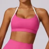 Custom Workout Apparel Medium Impact Halter Sports Bras for Women custom sports bra yoga clothing manufacturers