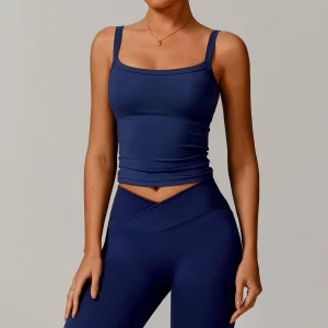 Custom Workout Apparel Women Longline Yoga Padded Crop Tank Top