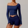 Personalised Gym Shirts Workout Long Sleeve Crop Top