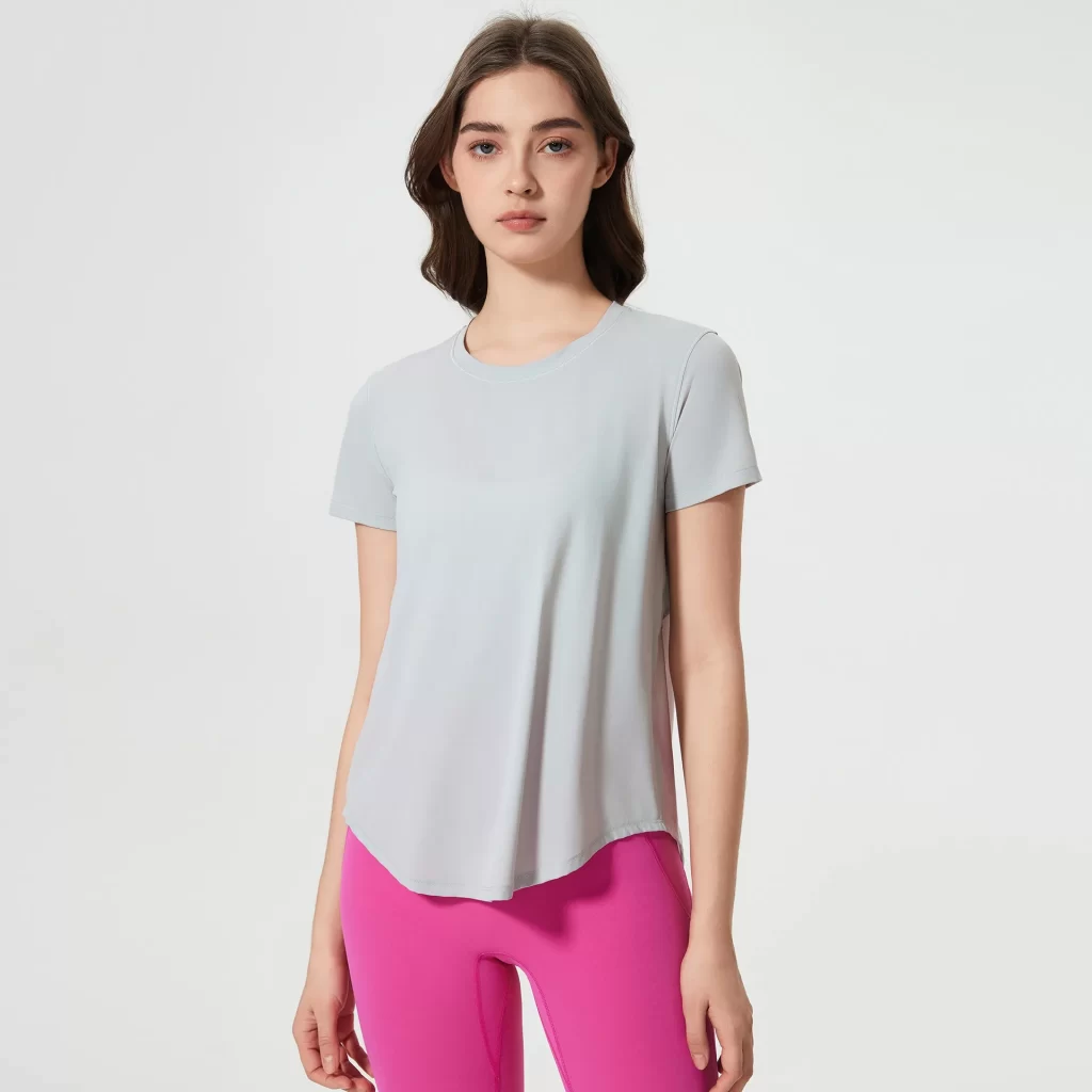 T Shirt Manufacturer China Custom Yoga Workout Short Sleeve Shirts wholesale fitness wear for women