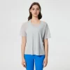 Custom Crew Neck T Shirts Women's Short Sleeve Workout Shirts athleisure wholesale vendors private label clothes