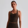 Custom Fitness Apparel Wholesale Sports Bra Yoga Wrinkles Tank Top sportswear production bulk sports bras