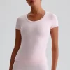 Custom Workout Shirts Bulk Short Sleeve Workout Yoga Pilates Tops sport clothing manufacturers bulk athletic apparel