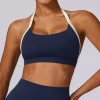 Custom Workout Apparel Medium Impact Halter Sports Bras for Women custom sports bra yoga clothing manufacturers