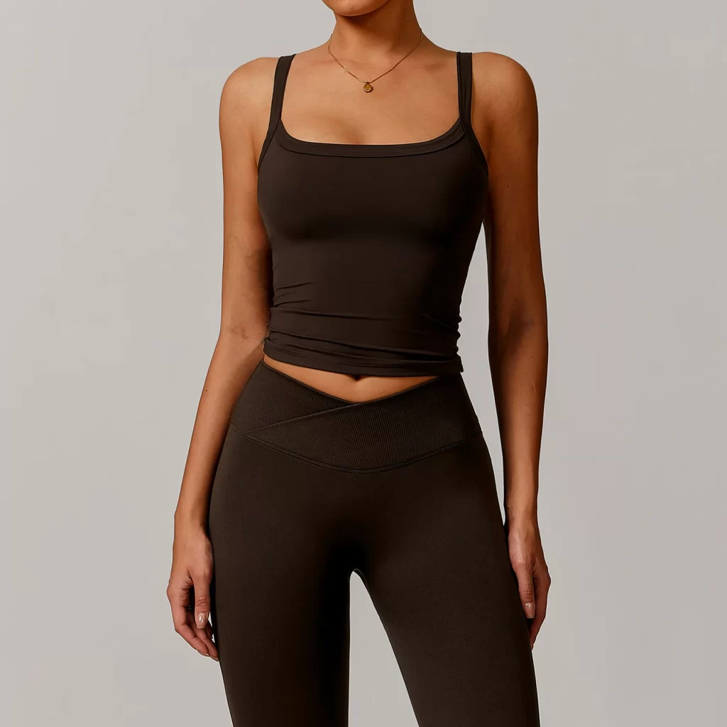 Custom Workout Apparel Women Longline Yoga Padded Crop Tank Top sport clothing manufacturers