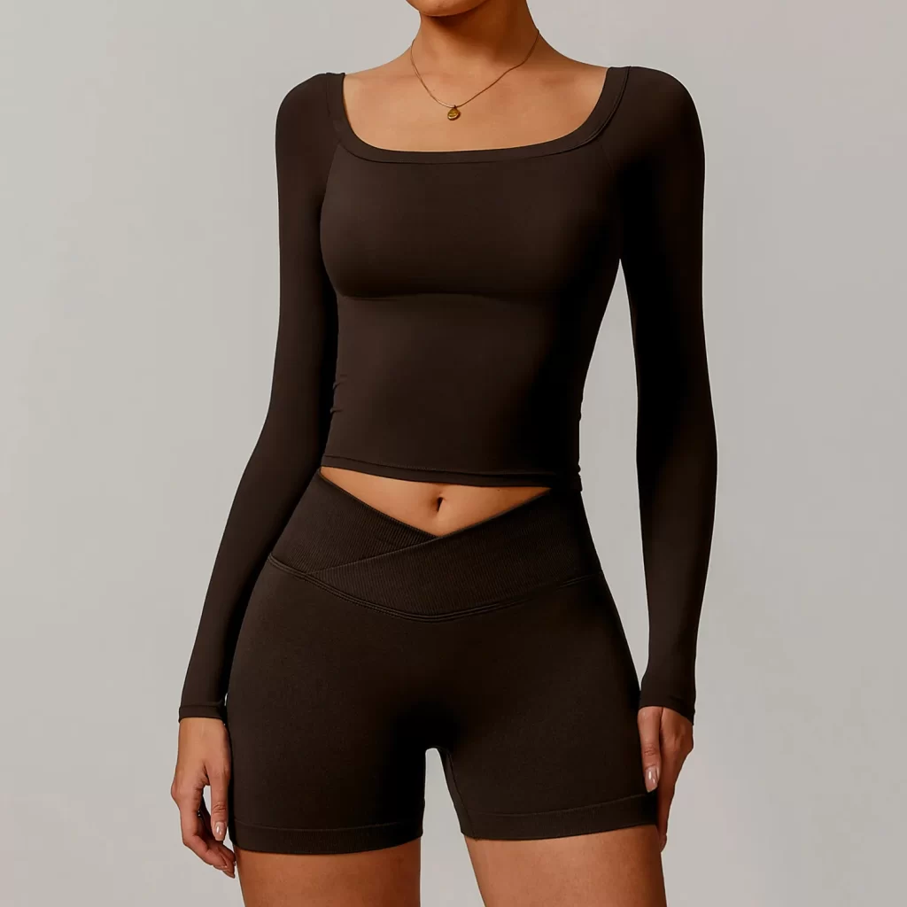 Personalised Gym Shirts Workout Long Sleeve Crop Top custom workout clothes wholesale athletic clothing