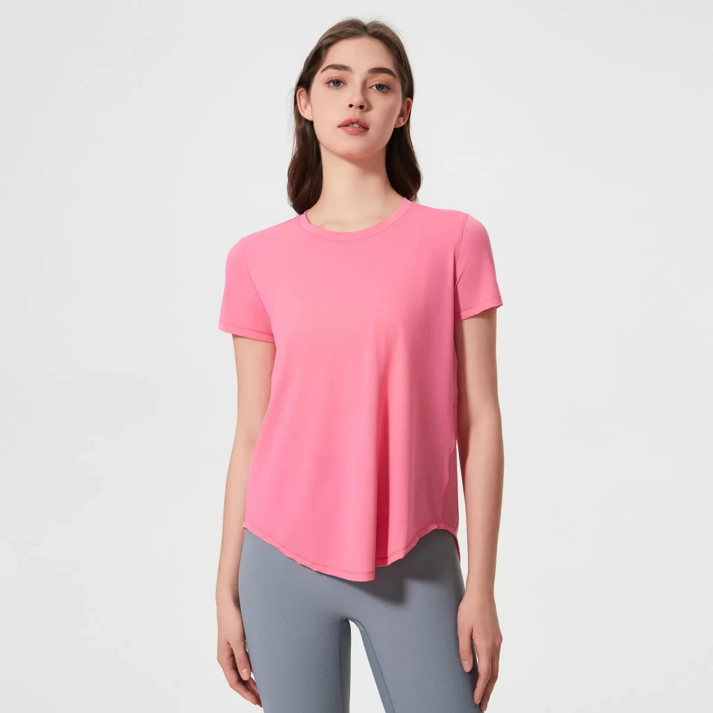 T Shirt Manufacturer China Custom Yoga Workout Short Sleeve Shirts wholesale fitness wear for women