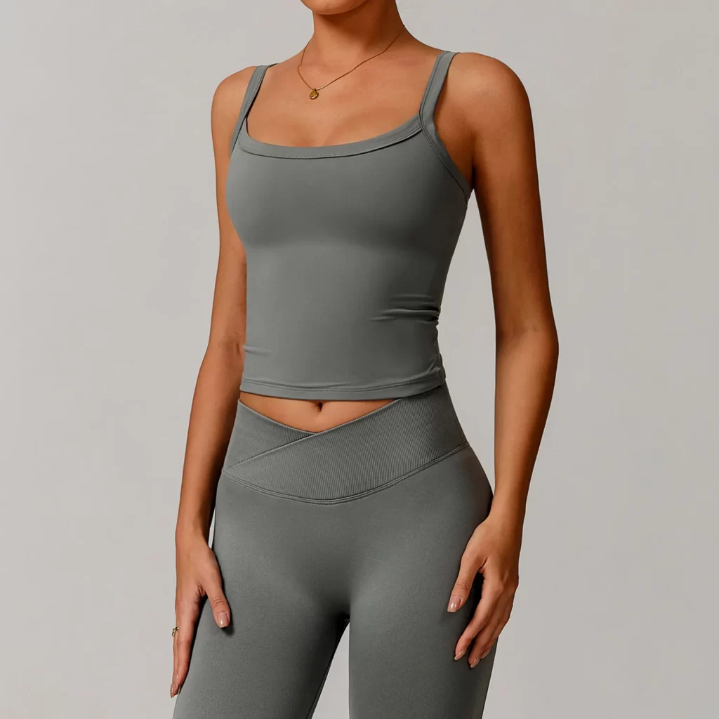 Custom Workout Apparel Women Longline Yoga Padded Crop Tank Top sport clothing manufacturers