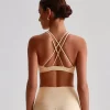 Custom Padded Sports Bra High Neck Strappy Back Workout Top wholesale sports bra custom made workout clothes gym clothes bulk