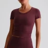 Custom Workout Shirts Bulk Short Sleeve Workout Yoga Pilates Tops sport clothing manufacturers bulk athletic apparel