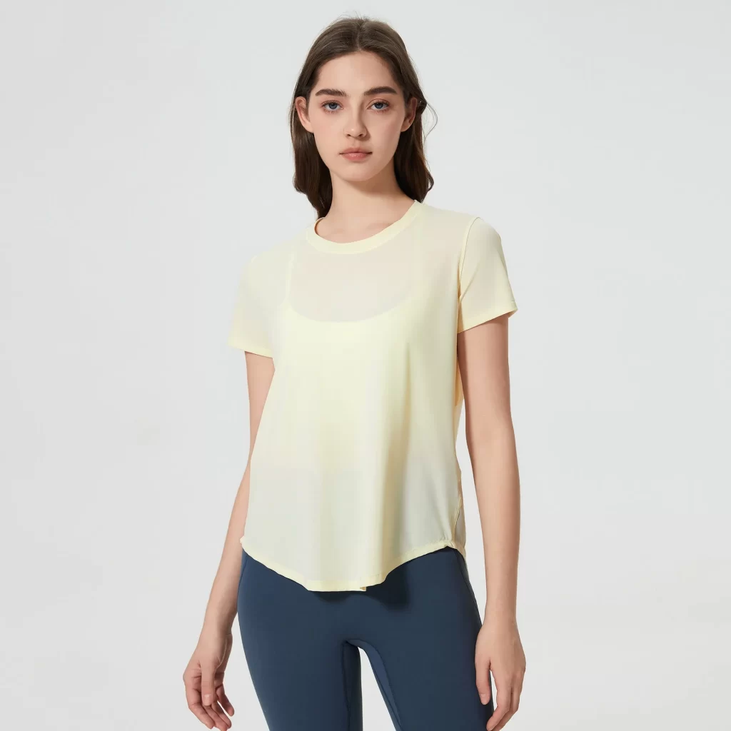 T Shirt Manufacturer China Custom Yoga Workout Short Sleeve Shirts wholesale fitness wear for women