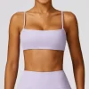 Personalized Sports Bra Square Neck Spaghetti Strap Padded Top