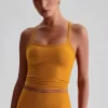 Custom Square Neck Padded Sports Bra Workout Camisole Tank Top workout clothes manufacturer sports apparel manufacturers