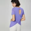 Custom Workout Apparel Open Back Athletic Shirts Breathable Yoga Top wholesale yoga clothes wholesale womens sportswear