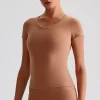 Custom Workout Shirts Bulk Short Sleeve Workout Yoga Pilates Tops sport clothing manufacturers wholesale gym clothes Womens Short Sleeve Tops