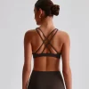 Custom Padded Sports Bra High Neck Strappy Back Workout Top wholesale sports bra custom made workout clothes gym clothes bulk